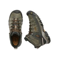 Keen Men's Targhee III Leather Mid Waterproof Hiking Boots - Black Olive/Golden Brown - Regular (D) -The Famous Shoe Store 1017787 PLD large