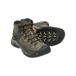 Keen Men's Targhee III Leather Mid Waterproof Hiking Boots - Black Olive/Golden Brown - Regular (D) -The Famous Shoe Store 1017787 PPS large