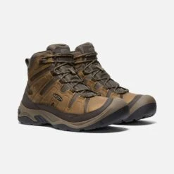 Keen Men's Circadia Mid WP Hiking Boot- Bison/Brindle- Wide (2E) -The Famous Shoe Store 1026841 PLA PDP
