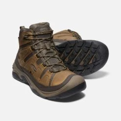 Keen Men's Circadia Mid WP Hiking Boot- Bison/Brindle- Wide (2E) -The Famous Shoe Store 1026841 PPS PDP