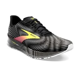 BROOKS Men's Hyperion Tempo Running Shoe - Black/Pink/Yellow - Regular (D) -The Famous Shoe Store 110339 074 A Hyperion Tempo 1