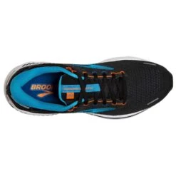 BROOKS Men's Adrenaline GTS 22 Running Shoe - Black/Blue/Orange- Regular (D) -The Famous Shoe Store 110366 034 o adrenaline gts 22 mens cushion running shoe