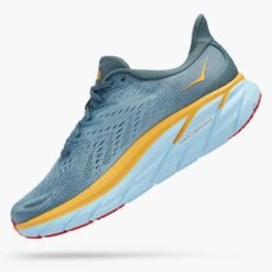 Hoka Men's Clifton 8 Running Shoe- Goblin Blue/Mountain Spring— Regular (D) -The Famous Shoe Store 1119393 GBMS 4
