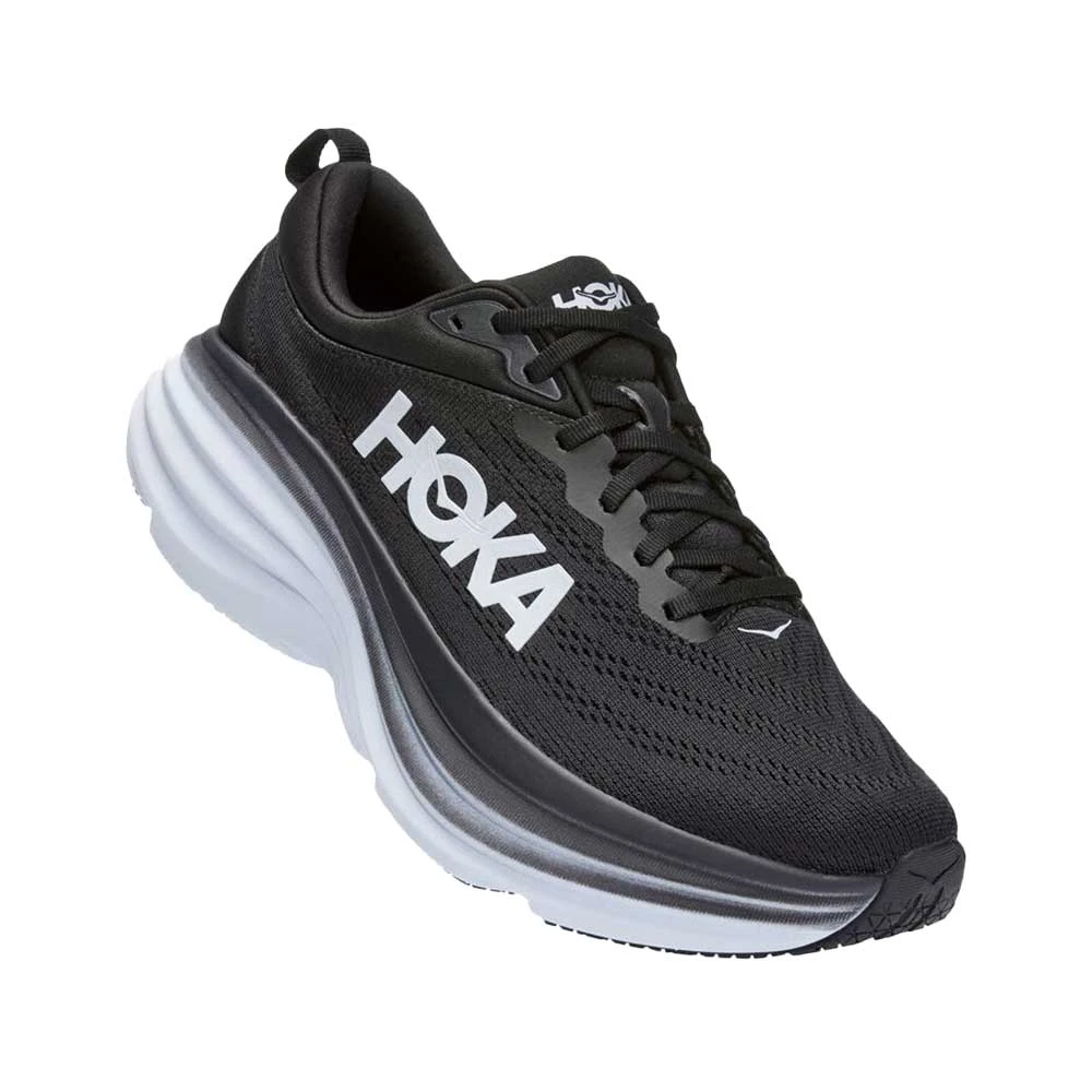 Hoka Men's Bondi 8 Running Shoe- Black/White- Regular (D) 5 Hoka Men's Bondi 8 Running Shoe- Black/White- Regular (D) - Image 3