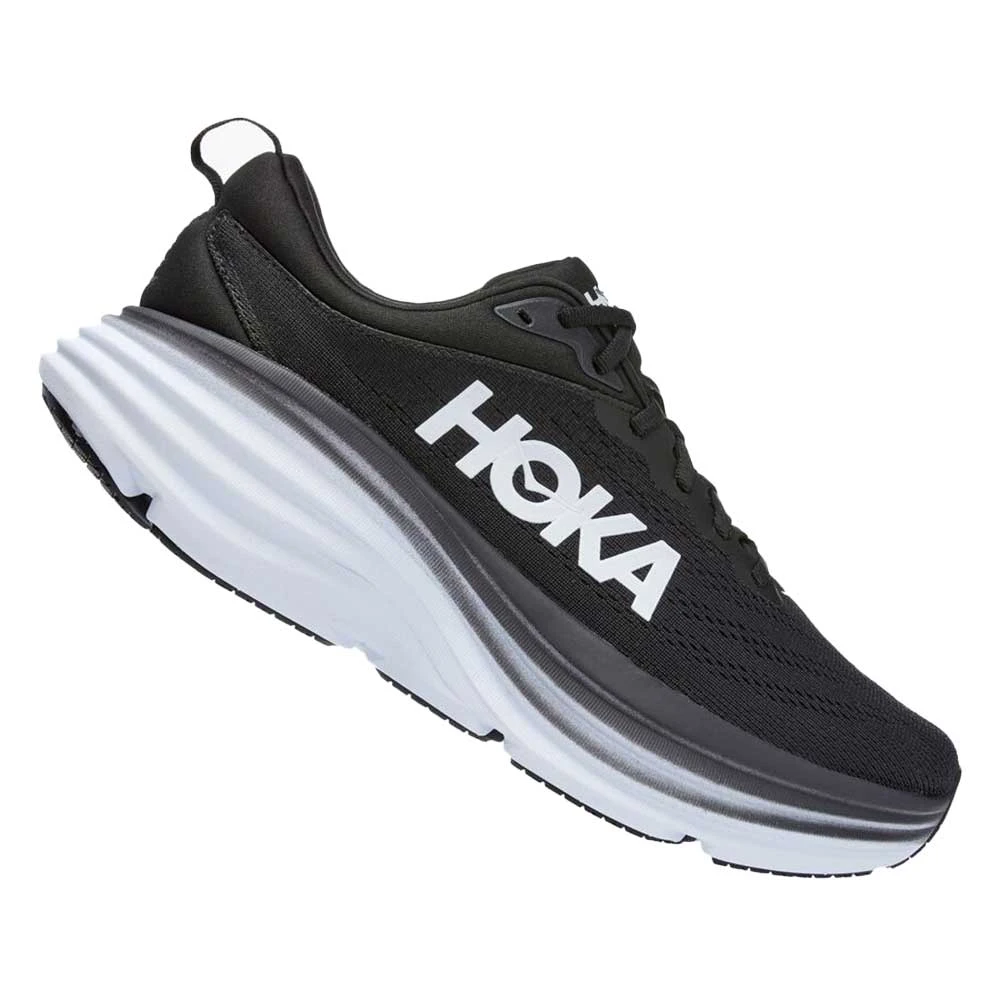 Hoka Men's Bondi 8 Running Shoe- Black/White- Regular (D) 4 Hoka Men's Bondi 8 Running Shoe- Black/White- Regular (D) - Image 2