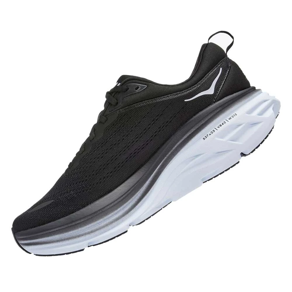 Hoka Men's Bondi 8 Running Shoe- Black/White- Regular (D) 7 Hoka Men's Bondi 8 Running Shoe- Black/White- Regular (D) - Image 5