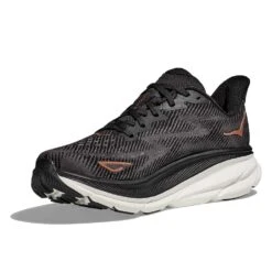 Hoka Women's Clifton 9 Running Shoe - Black/Copper - Wide (D) -The Famous Shoe Store 1127896 BCPPR 3