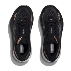 Hoka Women's Clifton 9 Running Shoe - Black/Rose Gold - Wide (D) -The Famous Shoe Store 1127896 BRGL 2