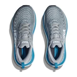 Hoka Men's Gaviota 5 Running Shoe - Limestone/Diva Blue - Wide (2E) -The Famous Shoe Store 1134234 LDVB 2