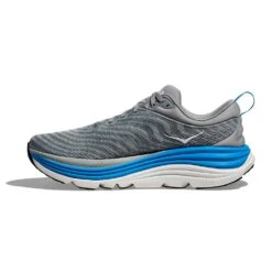 Hoka Men's Gaviota 5 Running Shoe - Limestone/Diva Blue - Wide (2E) -The Famous Shoe Store 1134234 LDVB 8