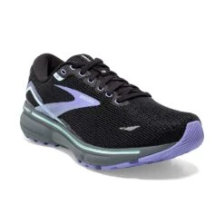 BROOKS Women's Ghost 15 Running Shoe- Black/Jacaranda/Salt- Regular (B) -The Famous Shoe Store 120380 011 A Ghost 15