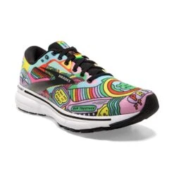 BROOKS Women's Ghost 15 Run Proud Running Shoe- Black/White/Multi- Regular (B) -The Famous Shoe Store 120380 058 A Ghost 15