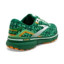 BROOKS Women's Ghost 15 Run Lucky - Green/White/Orange- Regular (B) -The Famous Shoe Store 120380 371 H Ghost 15
