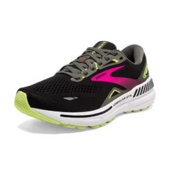 BROOKS Women's Adrenaline GTS 23 Running Shoe - Black/Gunmetal/Sharp Green- Wide (D) -The Famous Shoe Store 120381 037 Z Adrenaline GTS 23