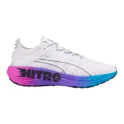 Puma Men's ForeverRun Nitro Sunset Running Shoe - White/Luminous Blue/Electric Orchid- Regular (D)