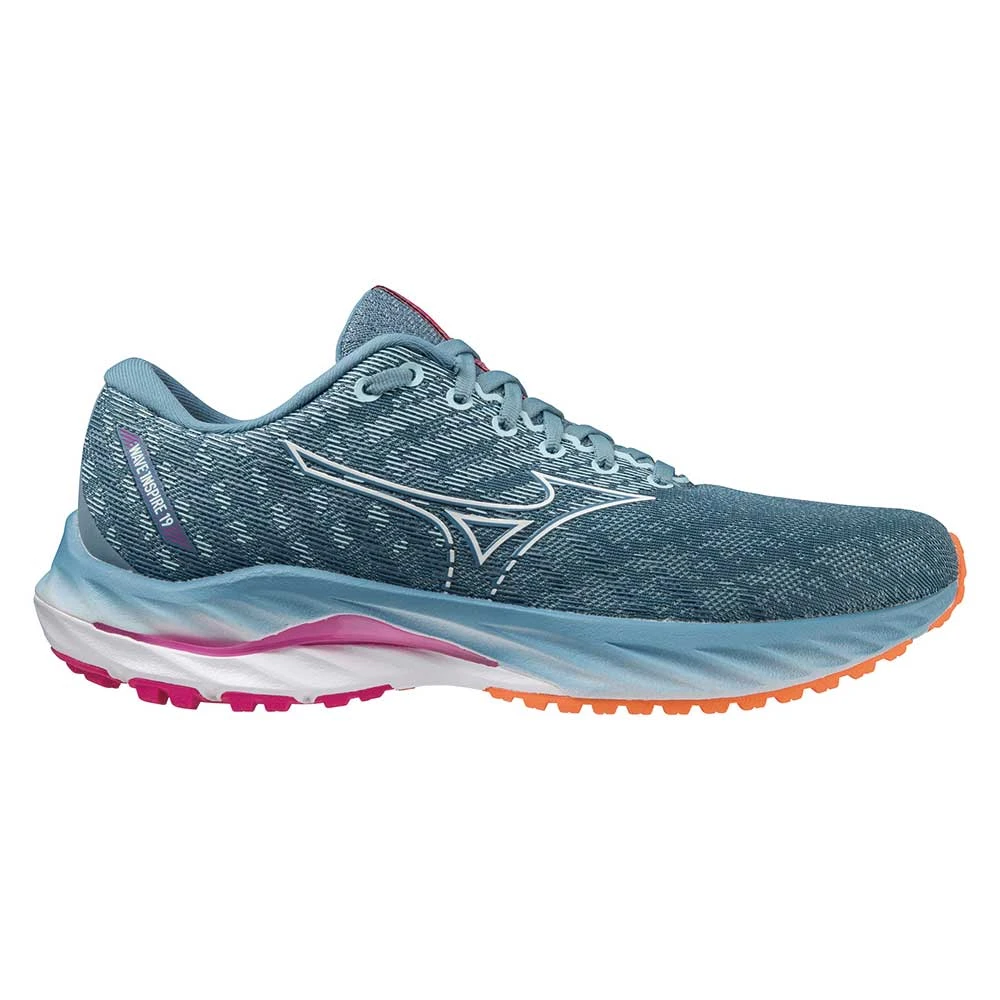 Mizuno Women's Wave Inspire 19 Running Shoe- Provincial Blue/White- Wide (D) 3 Mizuno Women's Wave Inspire 19 Running Shoe- Provincial Blue/White- Wide (D)