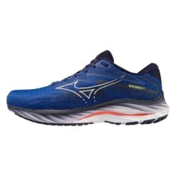 Mizuno Men's Wave Rider 27 Running Shoe - Surf The Web/White - Regular (D) -The Famous Shoe Store 411415 5E00