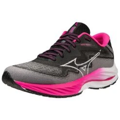 Mizuno Women's Project Zero Wave Rider 27 Running Shoe - Black/White- Regular (B) -The Famous Shoe Store 411424 9000 07