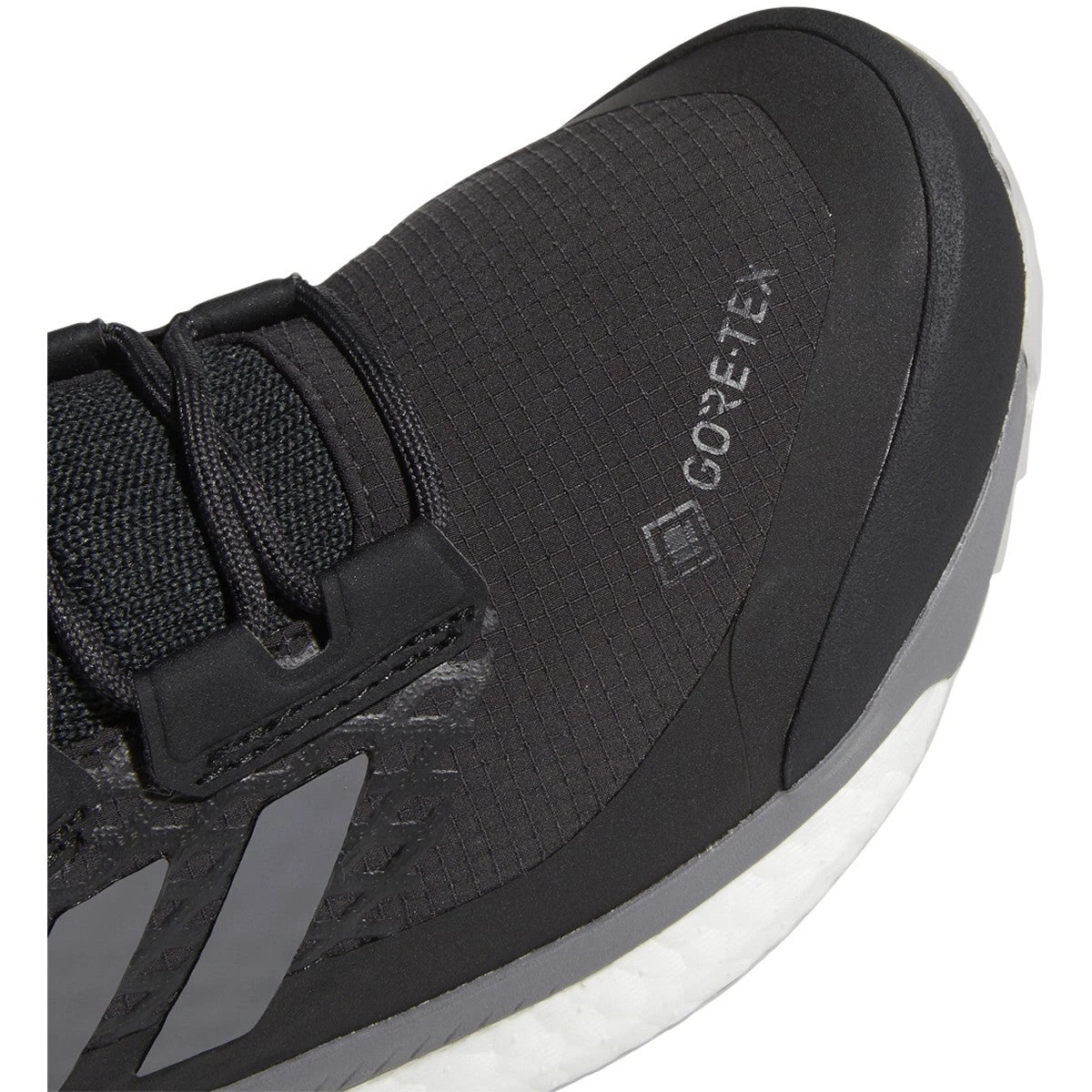 ADIDAS Women's Terrex Free Hiker GoreTEX Hiking Shoe - Carbon/Grey/Glow Blue - Regular (B) 4 ADIDAS Women's Terrex Free Hiker GoreTEX Hiking Shoe - Carbon/Grey/Glow Blue - Regular (B) - Image 3