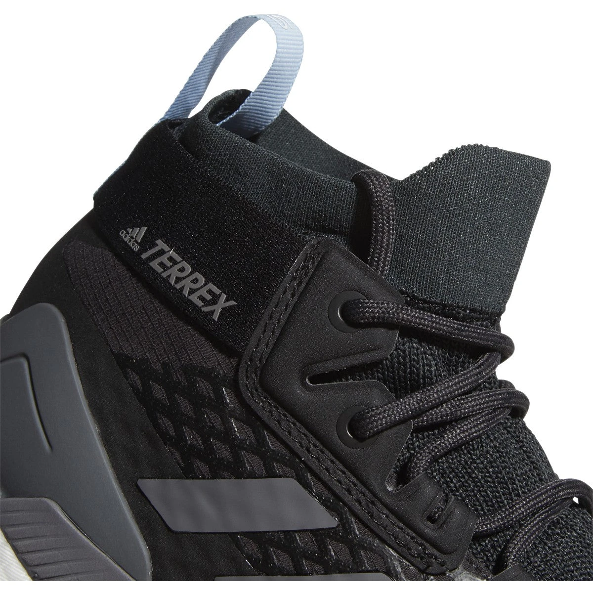 ADIDAS Women's Terrex Free Hiker GoreTEX Hiking Shoe - Carbon/Grey/Glow Blue - Regular (B) 3 ADIDAS Women's Terrex Free Hiker GoreTEX Hiking Shoe - Carbon/Grey/Glow Blue - Regular (B) - Image 2