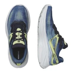 Salomon Men's Aero Glide Running Shoe- Blue Ashes/Dark Sapphire/Sunny Lime- Regular (D) -The Famous Shoe Store L47049200 9711a999038dd812d012c2d4b8b4500d