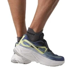 Salomon Men's Aero Glide Running Shoe- Blue Ashes/Dark Sapphire/Sunny Lime- Regular (D) -The Famous Shoe Store L47049200 da77c4d346a21a8823a93fe4aa5dd610