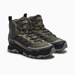 Merrell Men's Moab Speed Thermo Mid Waterproof Hiking Boot - Olive - Regular (D) -The Famous Shoe Store MRLM J066915 021621 S21 004 1