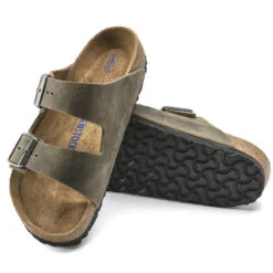 Men's Birkenstock Arizona Soft Footbed Sandal - Faded Khaki -The Famous Shoe Store mens birkenstock srizona soft footbed 1019313 faded khaki top bottom 69007.1642530897