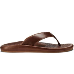 Men's Olukai 'Ilikai Leather Flip Flop -The Famous Shoe Store mens olukai llikai leather sandal 10492 3333TOFF toffee side 58069.1646428988
