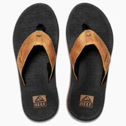 Men's Reef Santa Ana LE Flip Flops - Black And Tan