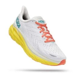 Hoka Men's Clifton 8 Running Shoe - Blanc De Blanc/Illuminating— Regular (D) -The Famous Shoe Store opplanet hoka one one clifton 8 road running shoes mens blanc de blanc illuminating 16d 1119393 bdbi 16d main