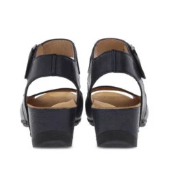 Women's Dansko Tiana Black Burnished Ankle Strap Sandal -The Famous Shoe Store womens dansko tiana sandal 1705 020200 BLACK back 54282.1651154573