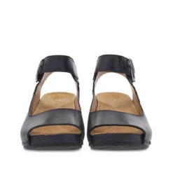 Women's Dansko Tiana Black Burnished Ankle Strap Sandal -The Famous Shoe Store womens dansko tiana sandal 1705 020200 BLACK front 83513.1651154573