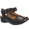 Women's Dansko Tiana Black Burnished Ankle Strap Sandal -The Famous Shoe Store womens dansko tiana sandal 1705 020200 BLACK 06053.1651154573