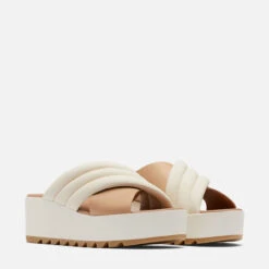 Women's Sorel Cameron Flatform Mule Sandal - Chalk